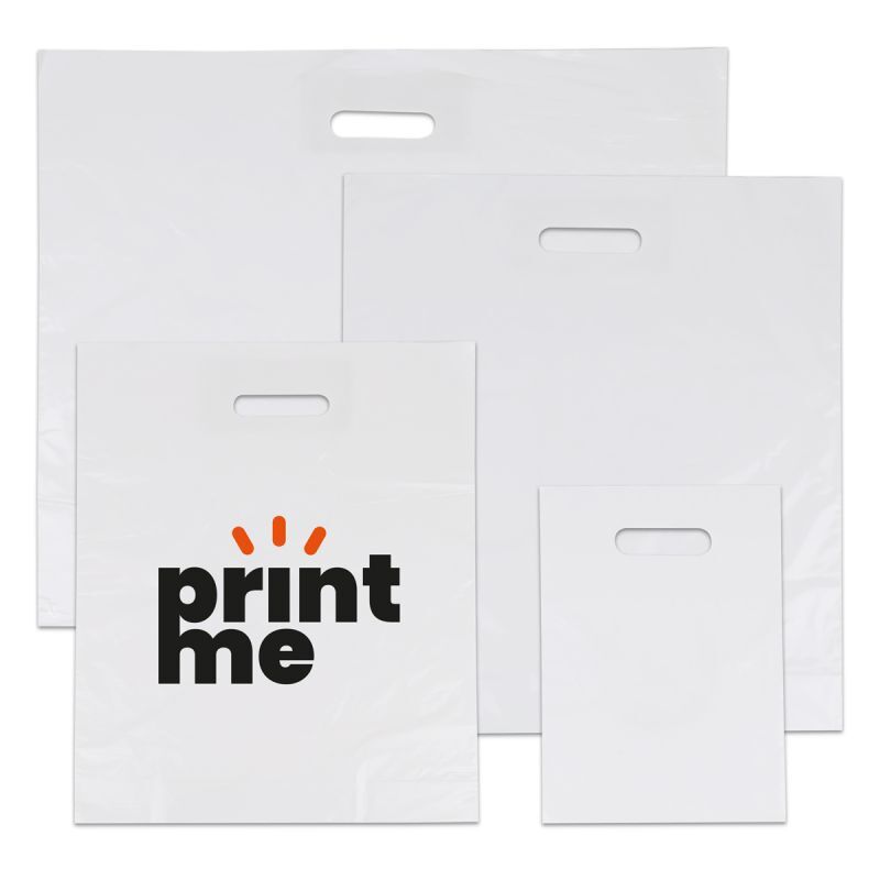 Budget plastic tassen - Wit laten bedrukken — ABC Brands