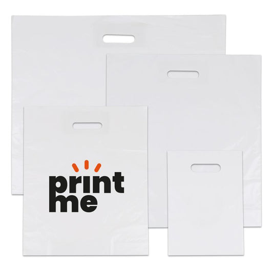 Budget plastic tassen - Wit laten bedrukken — ABC Brands