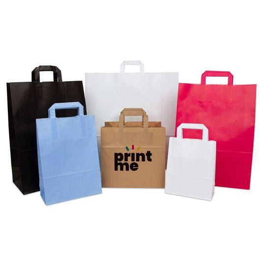 Budget papieren tassen met platte lussen laten bedrukken — ABC Brands
