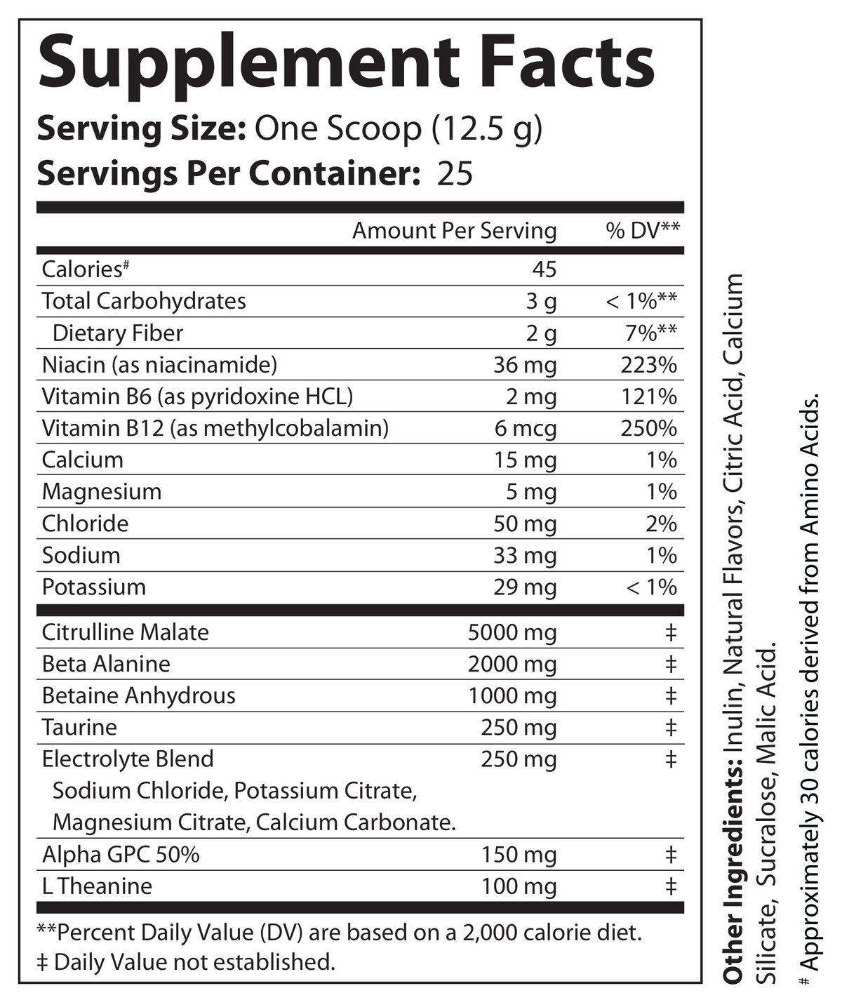 Pump Non-Stim Pre-Workout Cherry Blast 312g w/ Natural Flavor - voedingswaarden en ingredienten [RT-OFFICIAL:ROC010:FACTS:v1:9487A3CC9EF2]