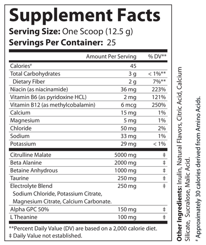 Pump Non-Stim Pre-Workout Cherry Blast 312g w/ Natural Flavor - voedingswaarden en ingredienten [RT-OFFICIAL:ROC010:FACTS:v1:9487A3CC9EF2]