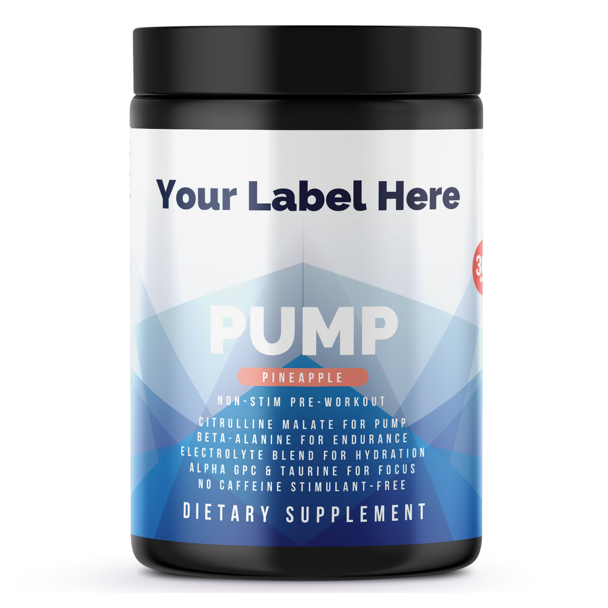 Non-Stim Pump Pre-Workout: Pineapple 312.5g w/ Natural Flavor - officiele Rocktomic-productafbeelding [RT-OFFICIAL:ROC011:HERO:v1:C759A4BBC345]