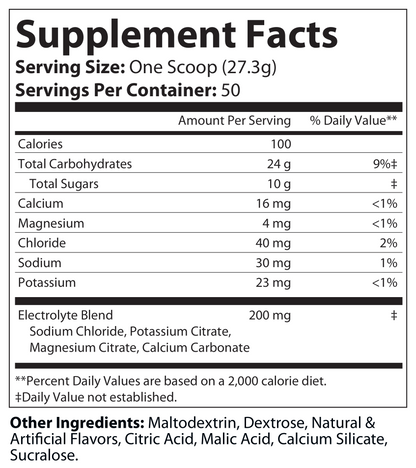 Recovery Carb + Electrolyte Summer Punch 1365g - voedingswaarden en ingredienten [RT-OFFICIAL:ROC017:FACTS:v1:BCAF3907294C]
