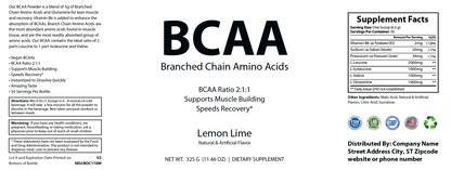 BCAA Lemon Lime 325g – 50 servings - officieel labelvoorbeeld [RT-OFFICIAL:ROC110M:LABEL:v1:CCE7D69162DB]