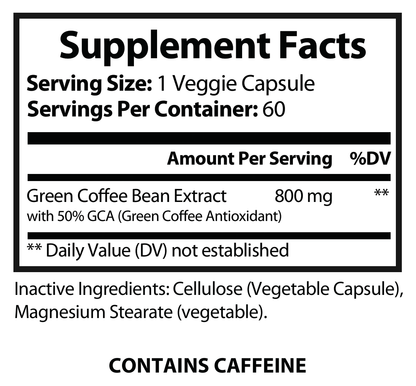 Green Coffee Bean w/GCA – 800mg - voedingswaarden en ingredienten [RT-OFFICIAL:ROC121:FACTS:v1:9B04AB135619]