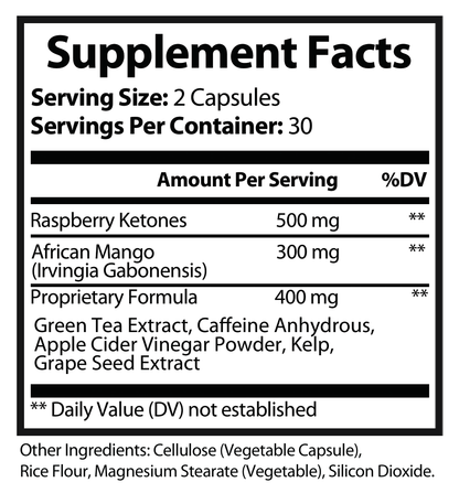Raspberry Ketone Ultra Blend - voedingswaarden en ingredienten [RT-OFFICIAL:ROC126:FACTS:v1:4E28856F1CDD]