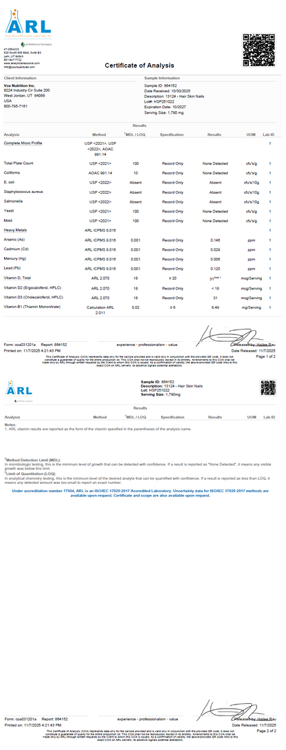 Biotin +E - officieel analysecertificaat (COA) [RT-OFFICIAL:ROC223:COA:v1:23AE6D852642]