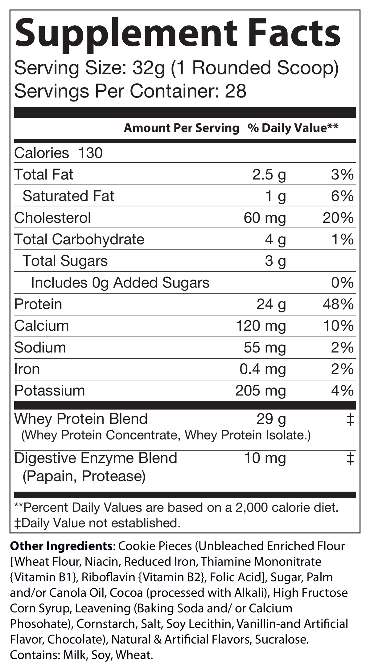 2lb Whey Cookies and Cream – 28 servings - voedingswaarden en ingredienten [RT-OFFICIAL:ROC2232:FACTS:v1:5D966E2A7FC4]