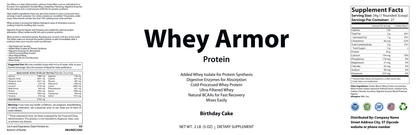 2lb Whey Armor Protein Birthday Cake - officieel labelvoorbeeld [RT-OFFICIAL:ROC2292:LABEL:v1:B4462A765997]