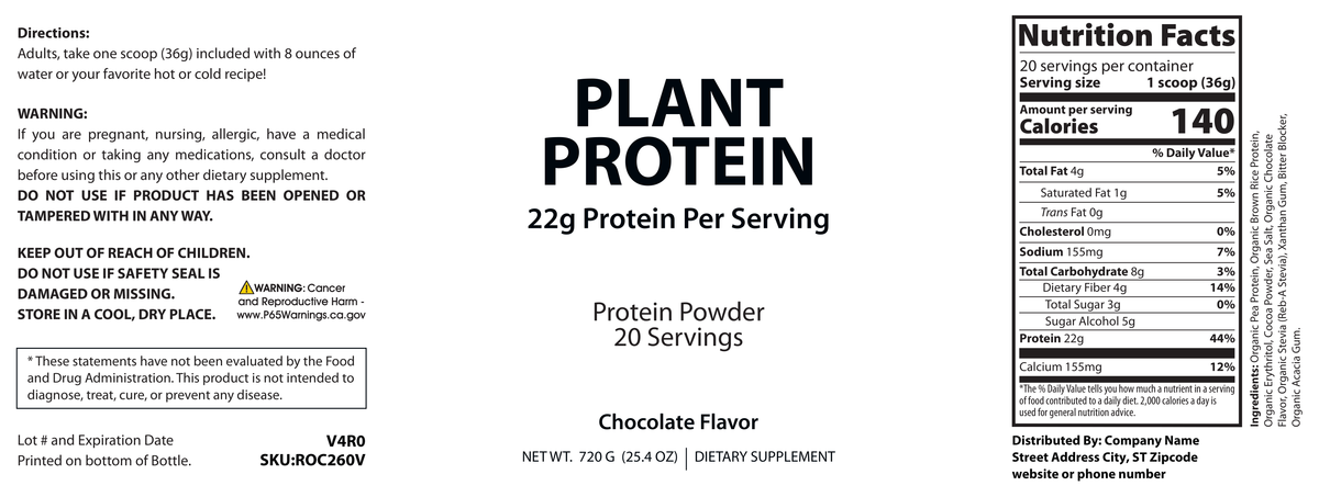 1.5lb Pure Vegan Protein Rich Chocolate - officieel labelvoorbeeld [RT-OFFICIAL:ROC260V:LABEL:v1:FEB471BDEB69]