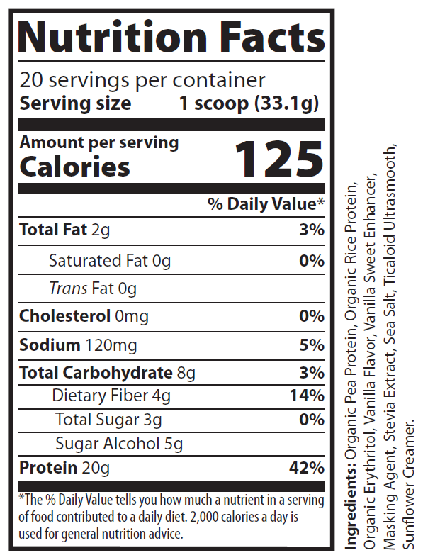 1.5lb Pure Vegan Protein Vanilla - voedingswaarden en ingredienten [RT-OFFICIAL:ROC263V:FACTS:v1:2D9DEEA3431C]