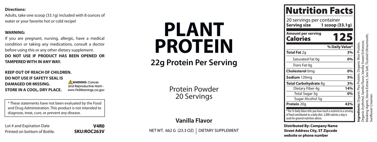1.5lb Pure Vegan Protein Vanilla - officieel labelvoorbeeld [RT-OFFICIAL:ROC263V:LABEL:v1:567884EB9C58]