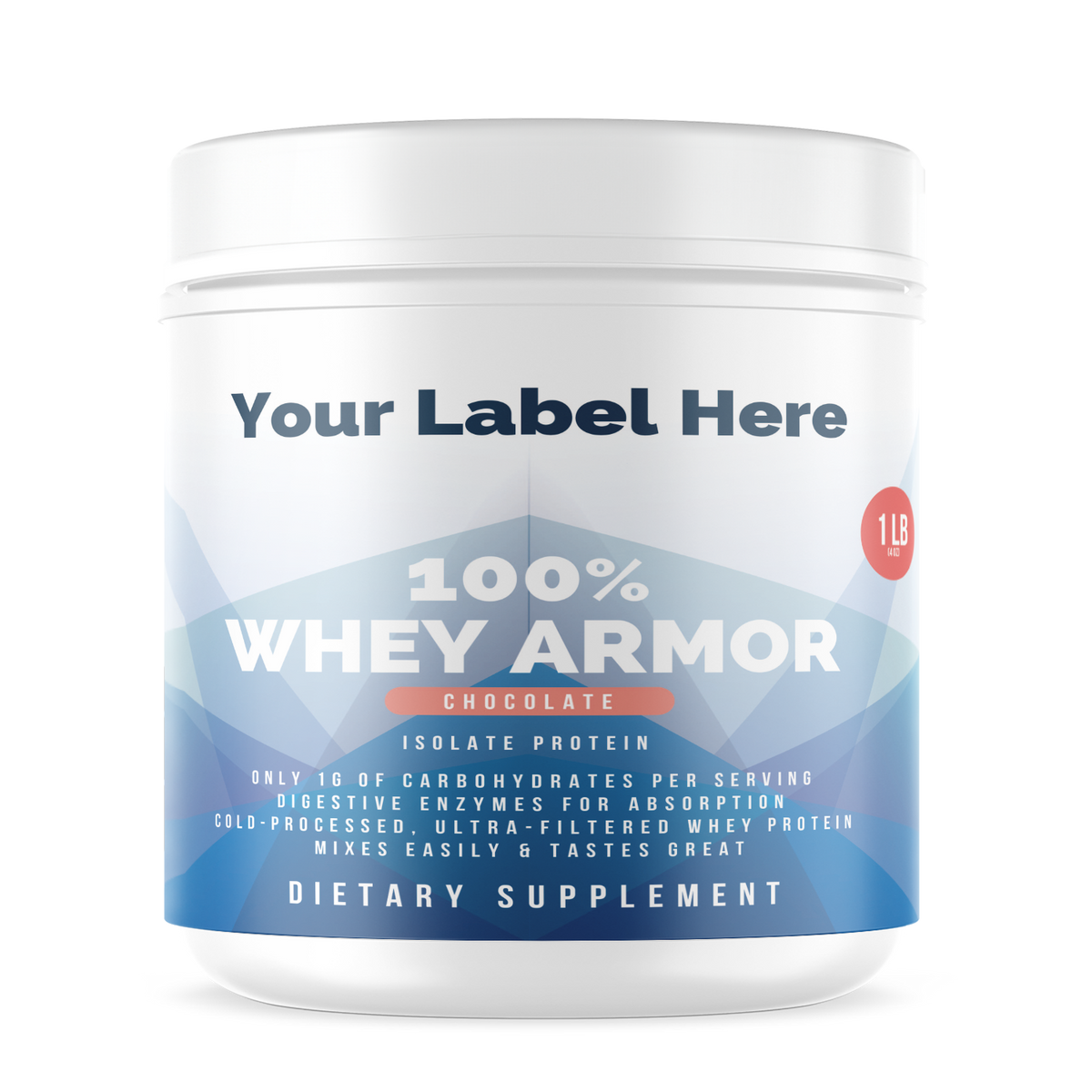 1lb 100% Whey Armor Isolate Protein Chocolate - officiele Rocktomic-productafbeelding [RT-OFFICIAL:ROC2811:HERO:v1:49F7E162A12D]
