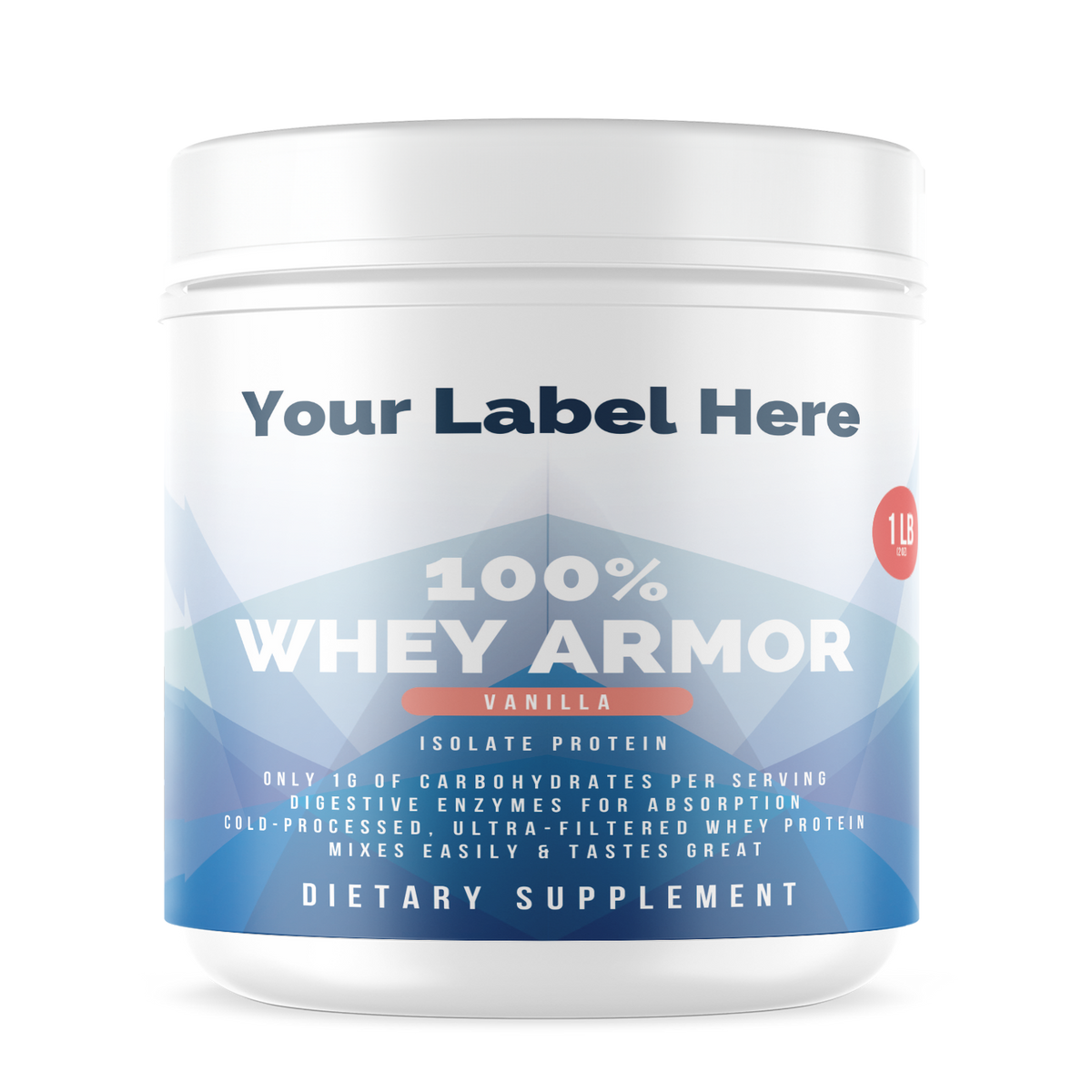 1lb 100% Whey Armor Isolate Protein Vanilla - officiele Rocktomic-productafbeelding [RT-OFFICIAL:ROC2821:HERO:v1:B659F5674143]