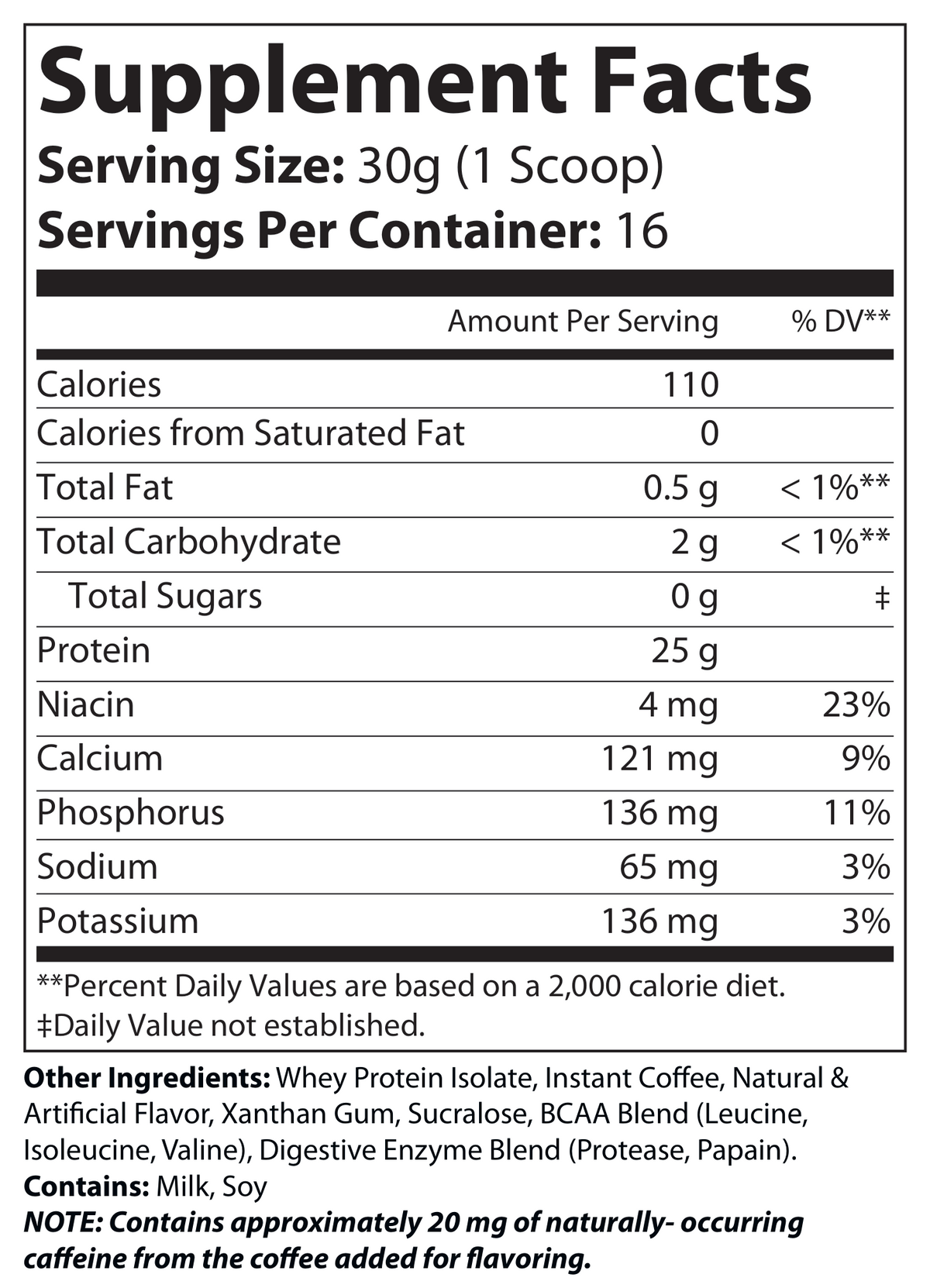 1lb 100% Whey Armor Isolate Protein Cappuccino - voedingswaarden en ingredienten [RT-OFFICIAL:ROC2861:FACTS:v1:FEE66A5D5F7D]