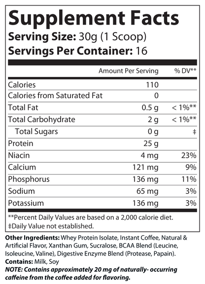 1lb 100% Whey Armor Isolate Protein Cappuccino - voedingswaarden en ingredienten [RT-OFFICIAL:ROC2861:FACTS:v1:FEE66A5D5F7D]
