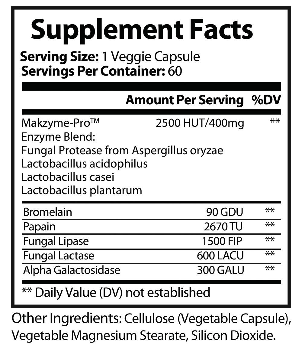 Digestive Enzyme - voedingswaarden en ingredienten [RT-OFFICIAL:ROC303:FACTS:v1:FF700F3D7D65]
