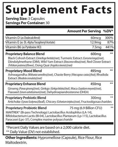 Premium Menopause Support w/Wild Yam Extract - voedingswaarden en ingredienten [RT-OFFICIAL:ROC402:FACTS:v1:6841627003EB]
