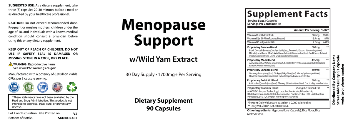 Premium Menopause Support w/Wild Yam Extract - officieel labelvoorbeeld [RT-OFFICIAL:ROC402:LABEL:v1:D5500E951869]