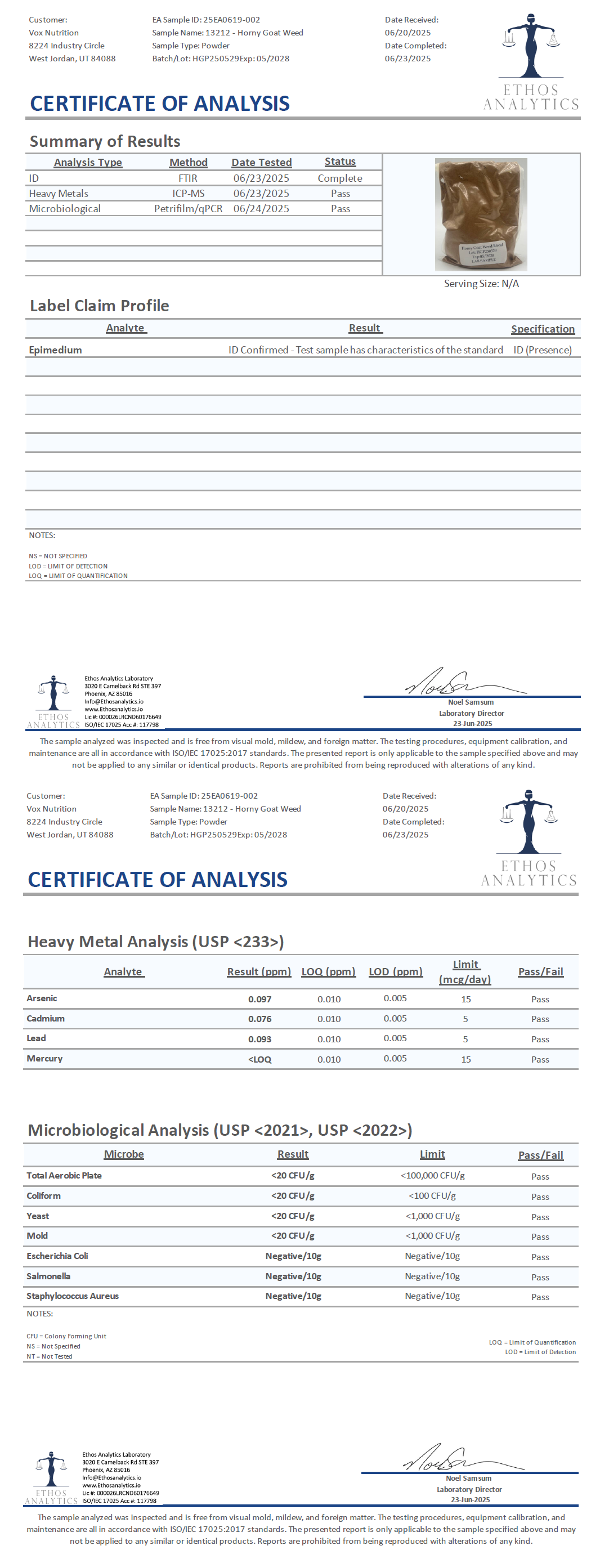 Horny Goat Weed Blend - officieel analysecertificaat (COA) [RT-OFFICIAL:ROC501:COA:v1:665106505E8F]