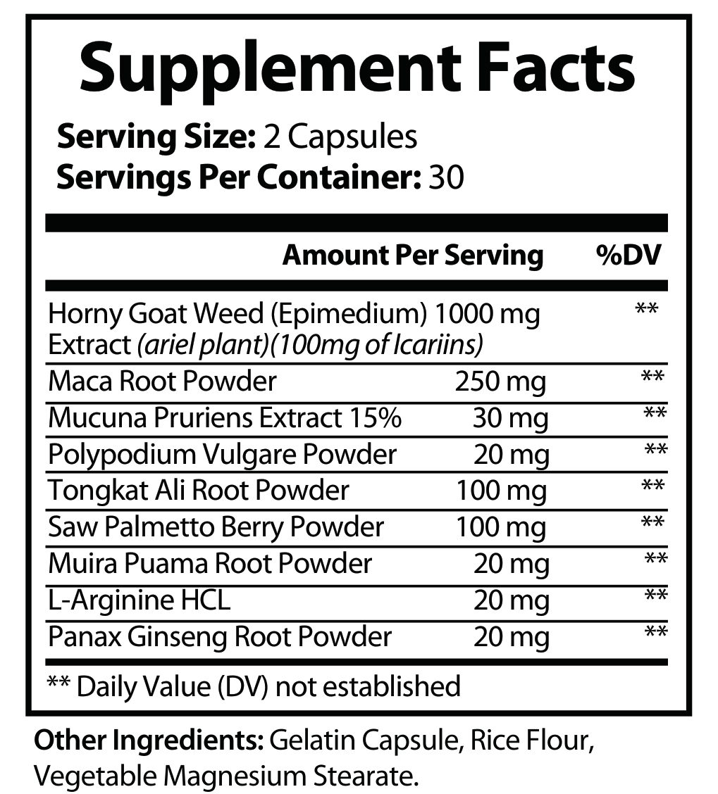 Horny Goat Weed Blend - voedingswaarden en ingredienten [RT-OFFICIAL:ROC501:FACTS:v1:E38B8299E22D]