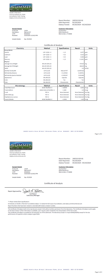 Natural PCT - officieel analysecertificaat (COA) [RT-OFFICIAL:ROC503:COA:v1:8CD6546DD99E]
