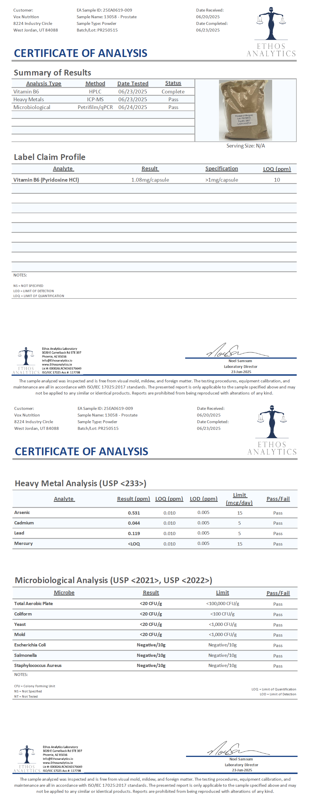 Prostate Formula - officieel analysecertificaat (COA) [RT-OFFICIAL:ROC504:COA:v1:67B691A519EB]