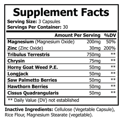 Ultra Test Natural Testosterone Support - voedingswaarden en ingredienten [RT-OFFICIAL:ROC506:FACTS:v1:2B569D32D4BC]