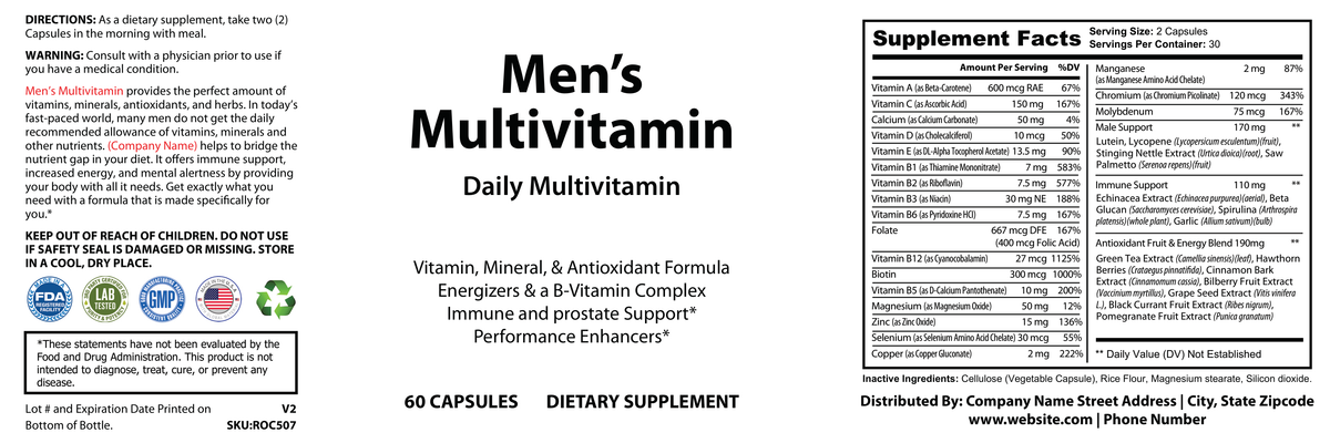 Ultra Multivitamin For Men - officieel labelvoorbeeld [RT-OFFICIAL:ROC507:LABEL:v1:5C91B0374308]