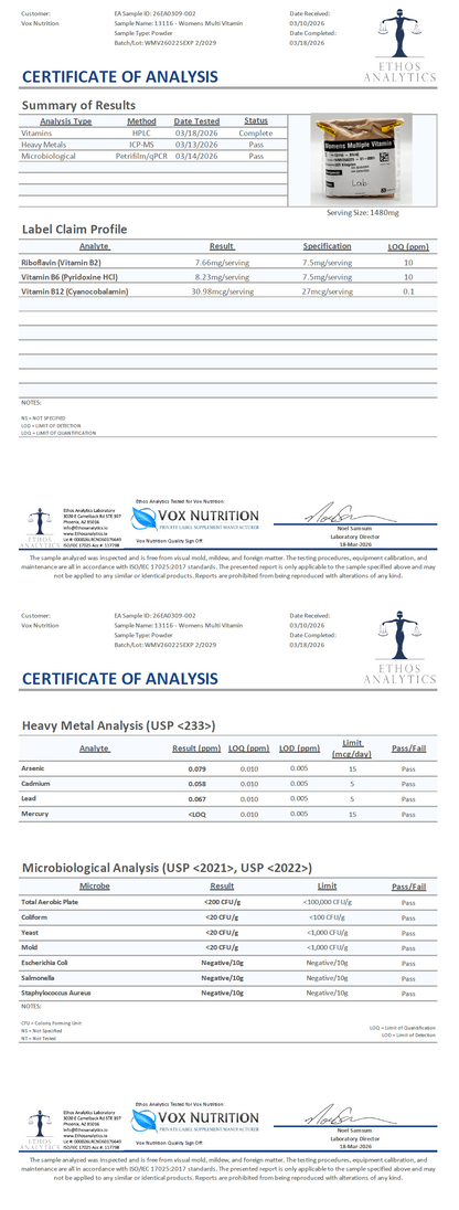 Ultra Vita For Women - officieel analysecertificaat (COA) [RT-OFFICIAL:ROC507W:COA:v1:15D6494CDE63]