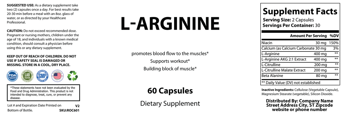 L-Arginine Capsules - officieel labelvoorbeeld [RT-OFFICIAL:ROC601:LABEL:v1:AA0CEB68D5A5]