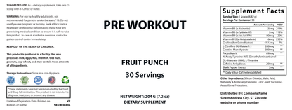 Pre-Workout (Fruit Punch) - officieel labelvoorbeeld [RT-OFFICIAL:ROC605:LABEL:v1:B0D797030CC4]