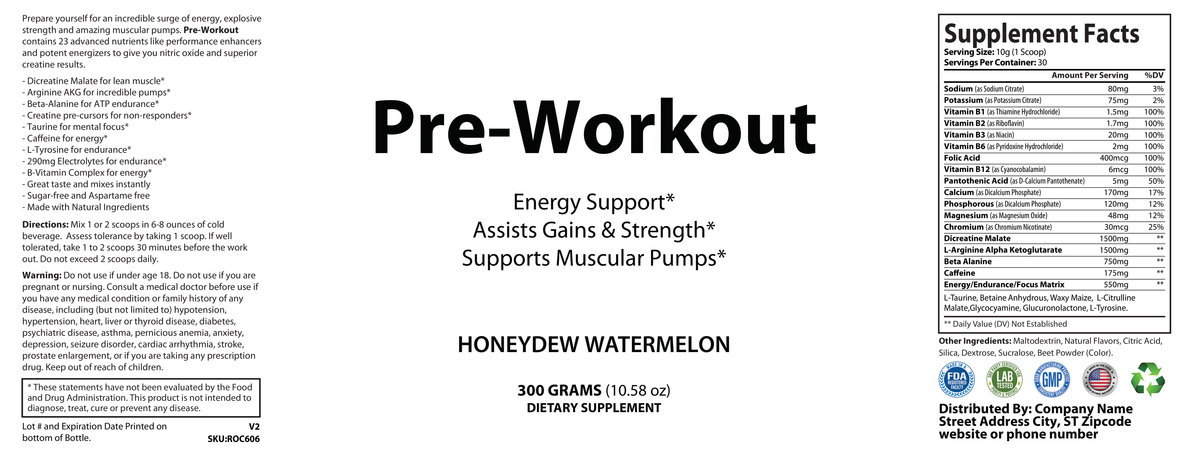 Pre-Workout (Watermelon) - officieel labelvoorbeeld [RT-OFFICIAL:ROC606:LABEL:v1:95A231F2BD36]