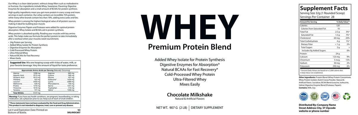 Protein Whey 2lb Chocolate - officieel labelvoorbeeld [RT-OFFICIAL:ROC607:LABEL:v1:6CC95ED3A261]