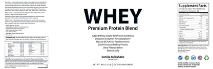 Protein Whey 2lb Vanilla - officieel labelvoorbeeld [RT-OFFICIAL:ROC608:LABEL:v1:680BB856ABB3]