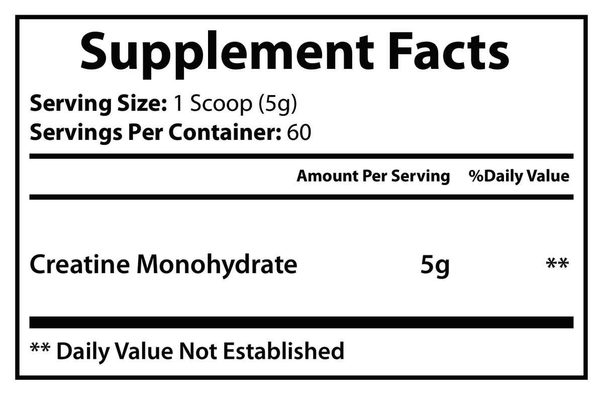 Creatine Powder 300g - voedingswaarden en ingredienten [RT-OFFICIAL:ROC609:FACTS:v1:483C5E015F95]