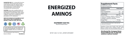 Energized Aminos Raspberry Iced Tea 360g – 40 serv - officieel labelvoorbeeld [RT-OFFICIAL:ROC612:LABEL:v1:C398E5881129]