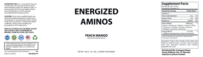 Energized Aminos Peach Mango 360g – 40 serv - officieel labelvoorbeeld [RT-OFFICIAL:ROC613:LABEL:v1:30A82F947164]