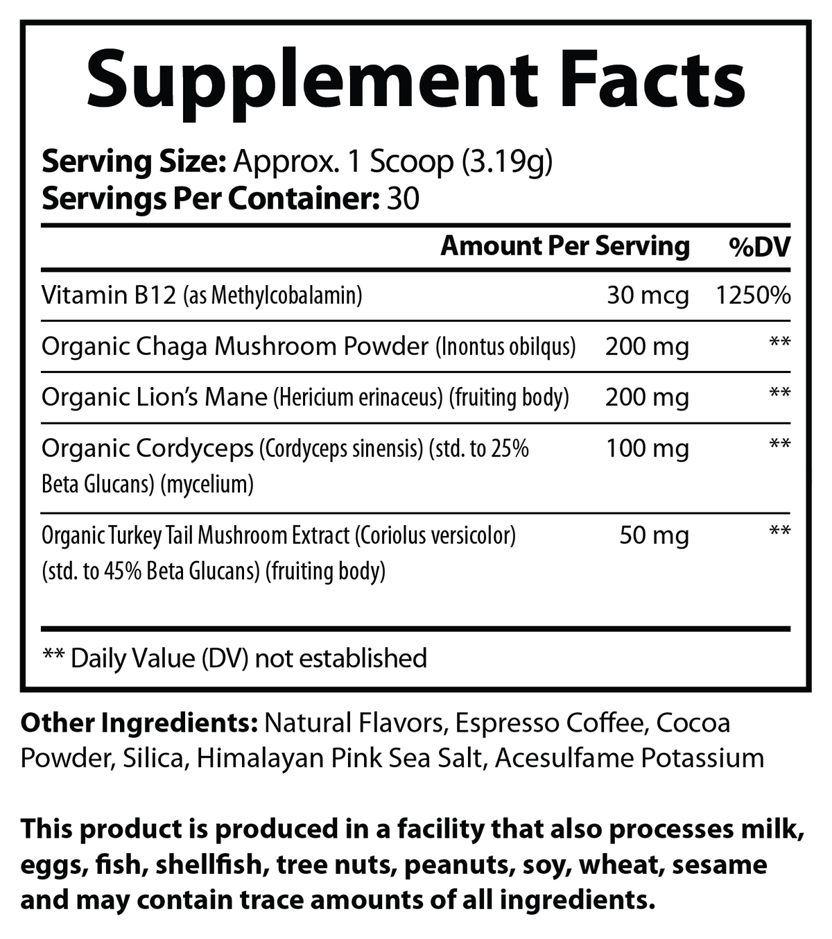 Nature's Espresso Coffee w/Organic Mushroom Complex - voedingswaarden en ingredienten [RT-OFFICIAL:ROC618:FACTS:v1:B558C0A60B68]