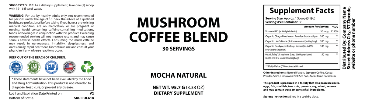 Nature's Espresso Coffee w/Organic Mushroom Complex - officieel labelvoorbeeld [RT-OFFICIAL:ROC618:LABEL:v1:143193602749]