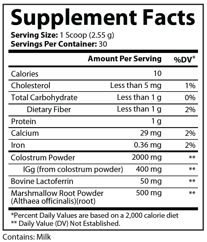 Primal Colostrum Powder 76.5g - voedingswaarden en ingredienten [RT-OFFICIAL:ROC621:FACTS:v1:7BDAF7CA25F7]