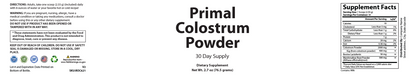 Primal Colostrum Powder 76.5g - officieel labelvoorbeeld [RT-OFFICIAL:ROC621:LABEL:v1:A08EF1EE035C]