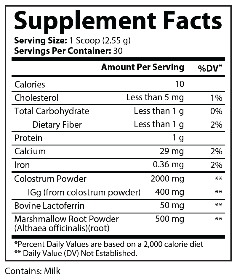 Primal Colostrum Powder 153g - voedingswaarden en ingredienten [RT-OFFICIAL:ROC623:FACTS:v1:82A93A1FEDDF]