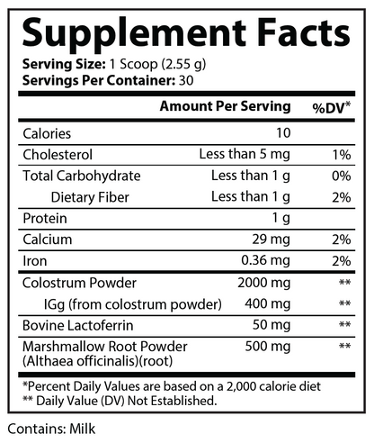 Primal Colostrum Powder 153g - voedingswaarden en ingredienten [RT-OFFICIAL:ROC623:FACTS:v1:82A93A1FEDDF]