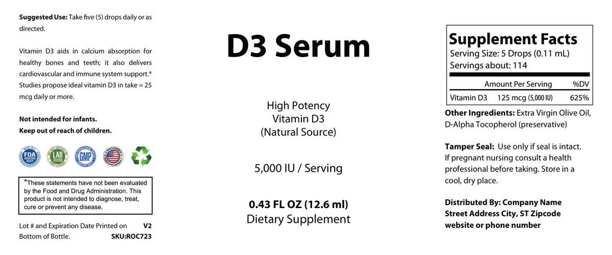 Liquid D3 Ultra 0.43 fl oz - officieel labelvoorbeeld [RT-OFFICIAL:ROC723:LABEL:v1:E86C79F3FE53]