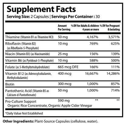 Vitamin B Complex - voedingswaarden en ingredienten [RT-OFFICIAL:ROC729:FACTS:v1:2736B0C141A8]