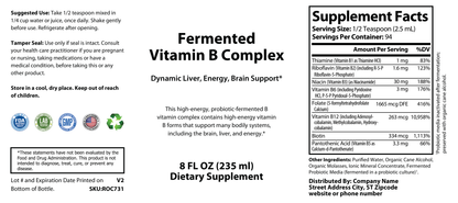 Fermented Vitamin B Complex 8 fl oz - officieel labelvoorbeeld [RT-OFFICIAL:ROC731:LABEL:v1:BE83BCD880E4]