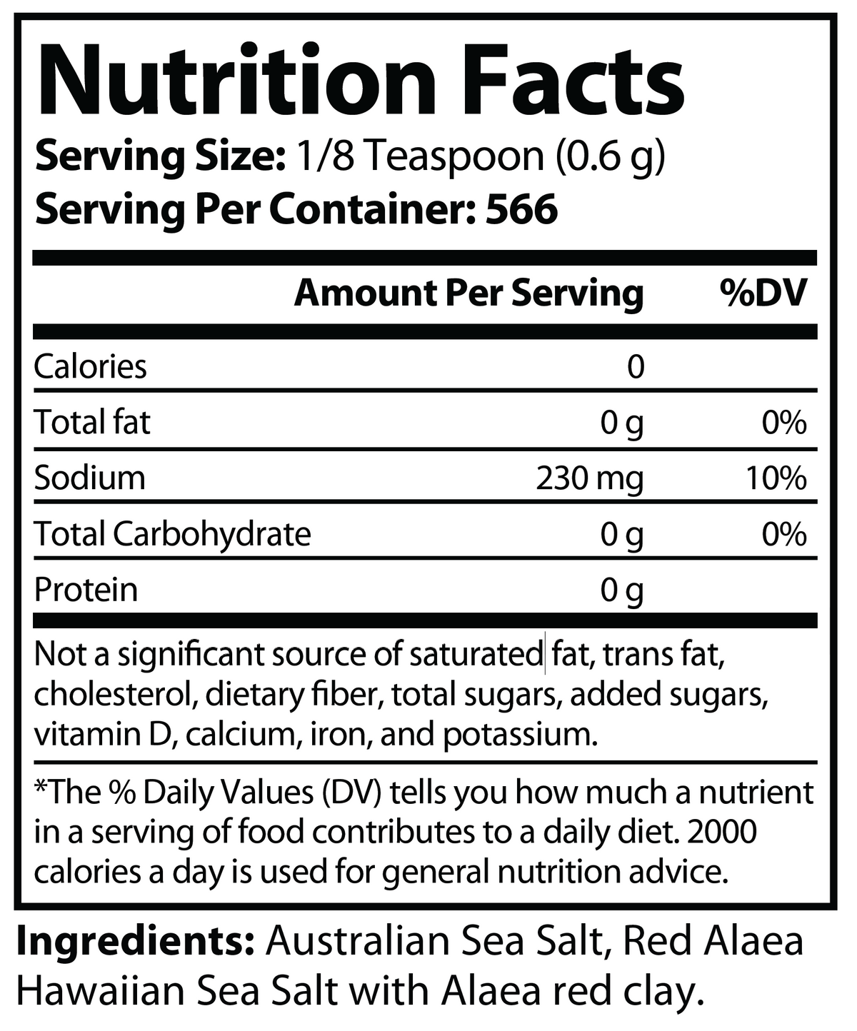Premium Volcanic Pink Salt 12 oz - voedingswaarden en ingredienten [RT-OFFICIAL:ROC744:FACTS:v1:836722083BE8]