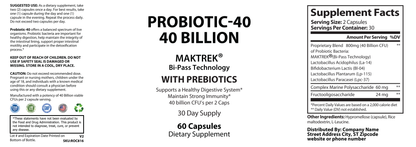 Probiotic – 40 Billion CFU - officieel labelvoorbeeld [RT-OFFICIAL:ROC816:LABEL:v1:58101978E4A8]