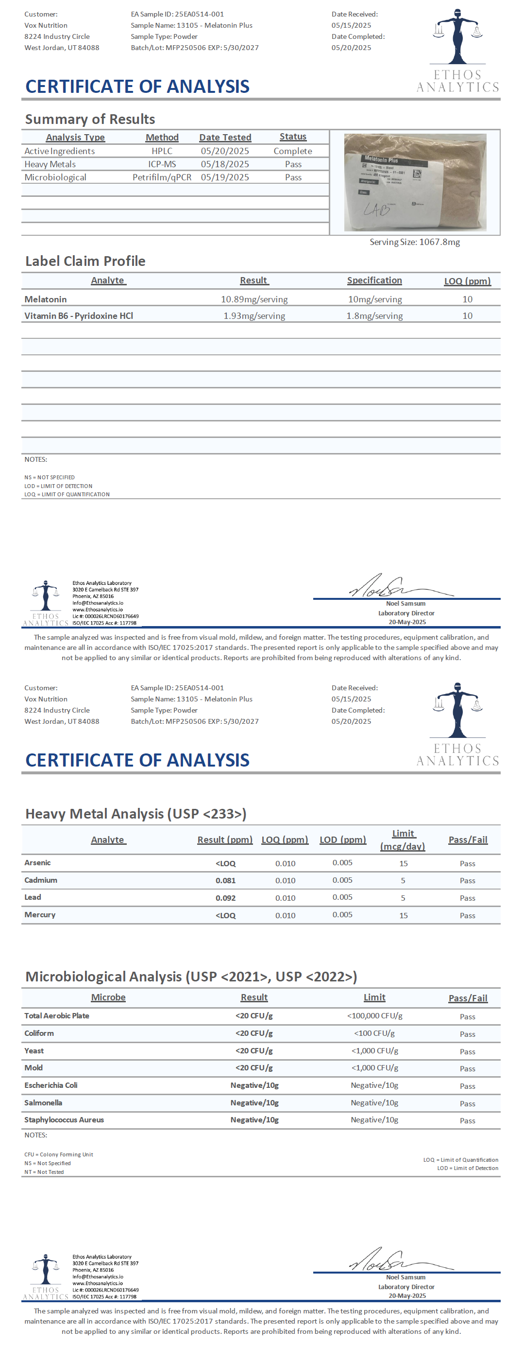Sleep Formula - officieel analysecertificaat (COA) [RT-OFFICIAL:ROC817:COA:v1:B6FA3FAB90E5]